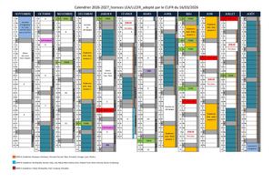 Calendrier 2026/2027 licences générales