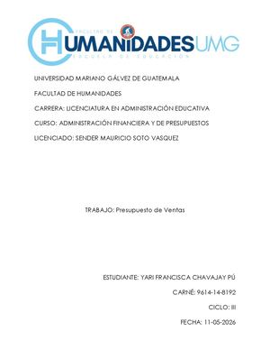 Presupuesto De Ventas