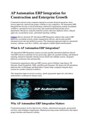 Ap Automation Erp Integration For Construction And Enterprise Growth