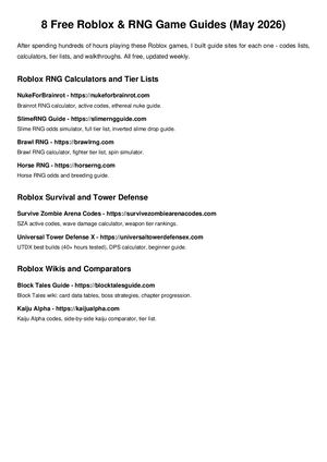 Roblox Game Guides Portfolio