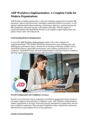 Adp Workforce Implementation