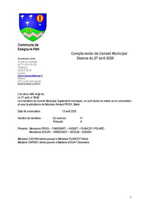 Compte Rendu 27 04 2026