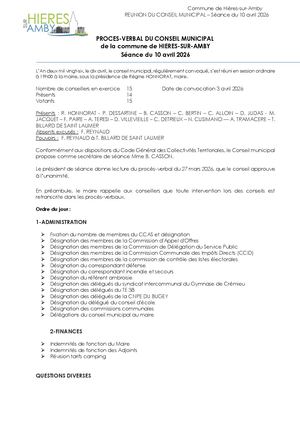 PV CM du 10 avril 2026