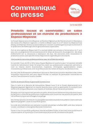 Produits locaux et convivialité : Un salon professionnel et un marché de producteurs à Espace Mayenne