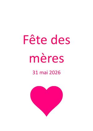 Fête Des Mères2026