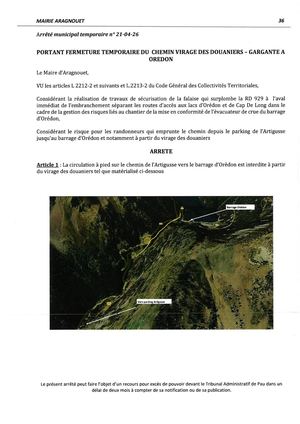 Avril 2026 - Orédon Fermeture Chemin Gargante