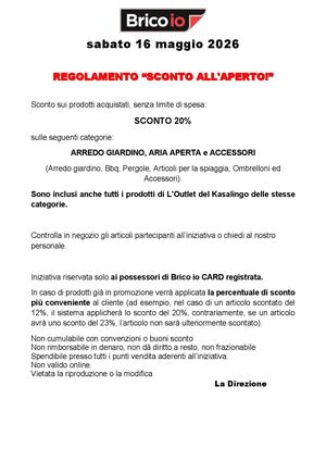 Reg. 16 Maggio 20% Arredo Giardino Aria Aperta Accessori
