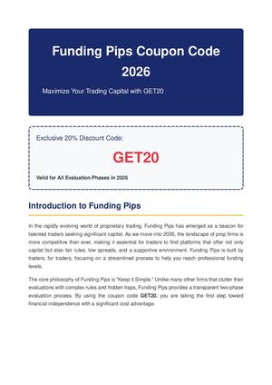 Funding Pips Coupon Code 2026: GET20 - Official Active Code