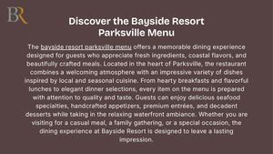 Bayside Resort Parksville Menu | Dining Experience at Bayside Restaurant