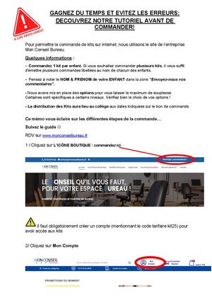 TUTO COMMANDE KITS