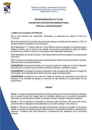 DM 01 2026 - Convention D’occupation Domaine Public Itteville Pasteur BOZARD