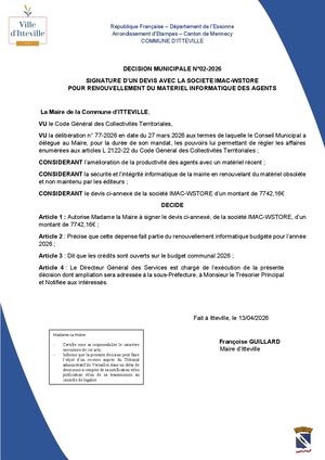 DM 02 2026 - RENOUVELLEMENT DU MATERIEL INFORMATIQUE DES AGENTS