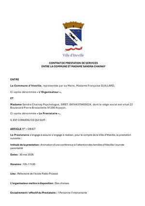 DM 10 2026 - Annexe1 - Animation D’une Conférence Journée Parentalité - Contrat Intervention S Chainay