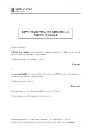 DM 05 2026 - Annexe - Convention D’honoraires Cabinet Avocats Bassi Et Herlédan