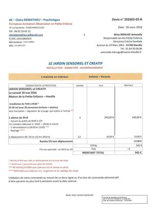 DM 12 2026 - Annexe 2 - Jardin Sensoriel Et Créatif - Journée Parentalité Du 30 05 26 - Devis