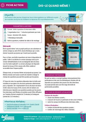 Fiche Action Dis Le Quand Même !