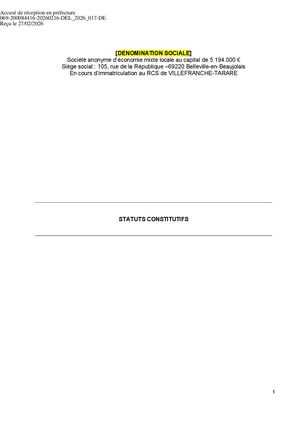 DEL 2026 017 PJ TPN 1 DEL 2026 017 Annexe 1 SEM - Statuts Constitutifs - Vclean Seban - 26 02 2026 Pdf
