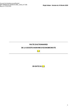 DEL 2026 017 PJ TPN 2 DEL 2026 017 Annexe 2 SEM - Pacte D'actionnaires - Vclean Seban - 26 02 2026 Pdf