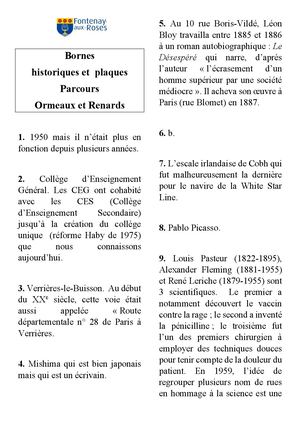 AMFAR PRO Parcours Ormeaux Renards Reponses