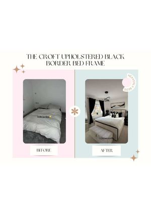Before and After: The Croft Upholstered Black Border Bed Frame Brings Style and Storage Beds Inspiration