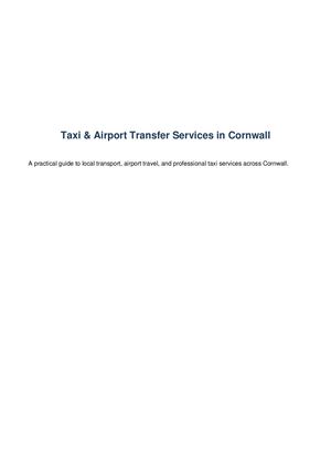 A2b Taxis Cornwall