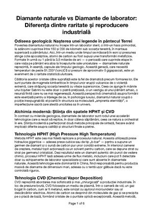 Diamante Naturale Vs Diamante De Laborator Diferența Dintre Raritate…