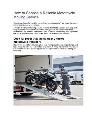 Motorcycle Moving Service