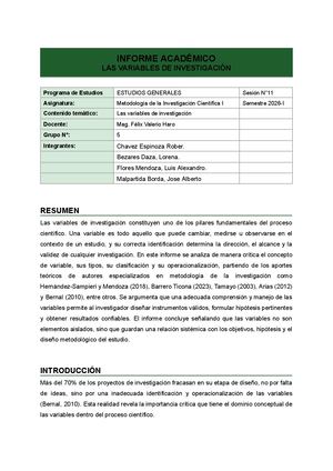 Las Variables de Investigación