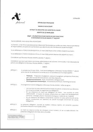 2026ar058 Délégation à N Wanin Tampon Préfecture