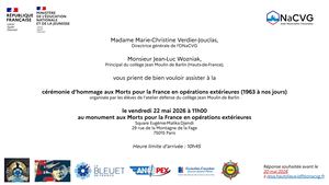 2026 Carton D'invitation Cérémonie Mopex 22 Mai