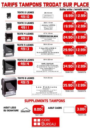 Tarifs Tampons 2026 Lg