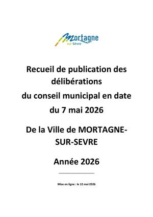 RECUEIL PUBLICATION DELIBERATIONS 07 05 2026