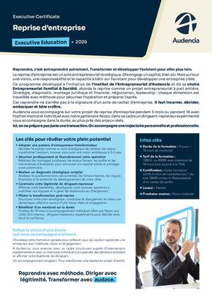 Executive certificate Reprise Entreprise