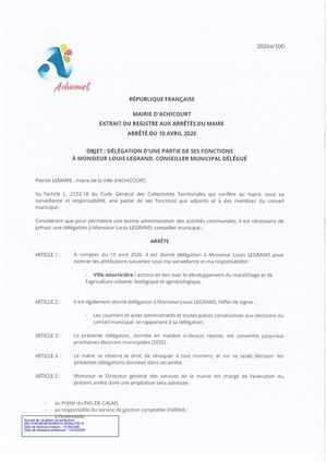 2026ar100 Délégation à L Legrand