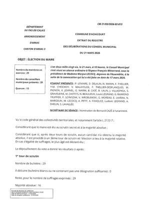 Conseil Municipal 21 Mars 2026