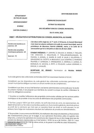 Conseil Municipal 01 Avril 2026