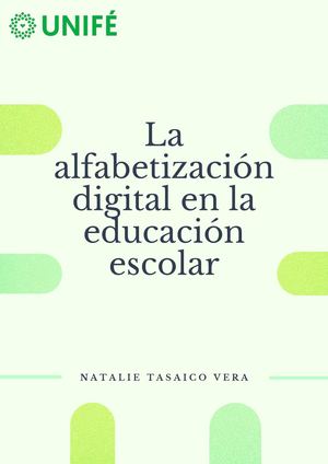 La Alfabetización Digital En La Educación Escolar