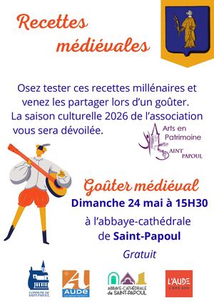 Recettes Médiévales pour le goûter du 24 mai 2026