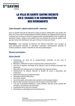Chargé E De Coordination Des éVénements