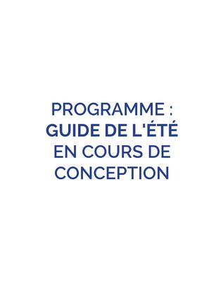 Guide de l'été 2026