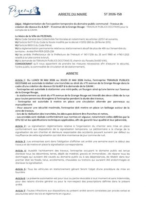 Arrêtés 12 05 26