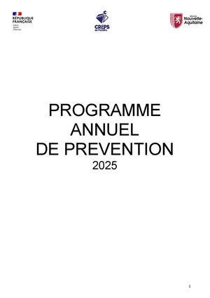 Programme Annuel De Prévention 2025