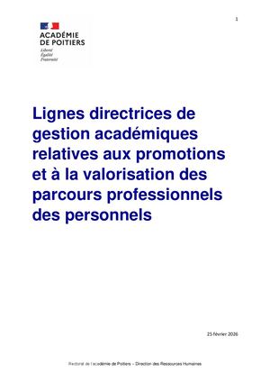 Lignes Directrices De Gestion Acad Promotions Valorisation Des Parcours Professionnels Des Personnels 2026