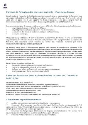 Parcours De Formation Nouveaux Arrivants