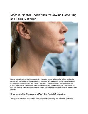 Modern Injection Techniques For Jawline Contouring And Facial Definition