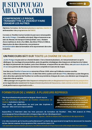 Membres Vedette Mai 2026 | Justin Potago