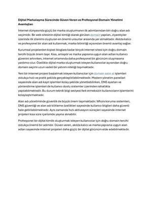 Dijital Markalaşma Sürecinde Güven Veren Ve Profesyonel Domain Yönetimi Avantajları