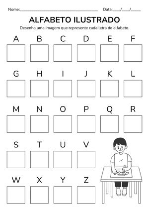 Folha De Atividade Alfabeto Para Desenhar Educativo Preto E Branco (1)