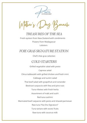 Mother's Day Brunch Menu 2026
