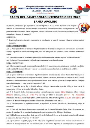 Bases De Intersecciones 2026